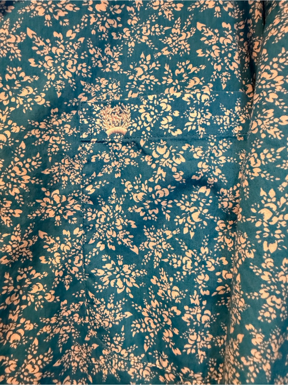 Cinch Men's Turquoise Blue Floral Button-Down Shirt - Picture 3 of 5